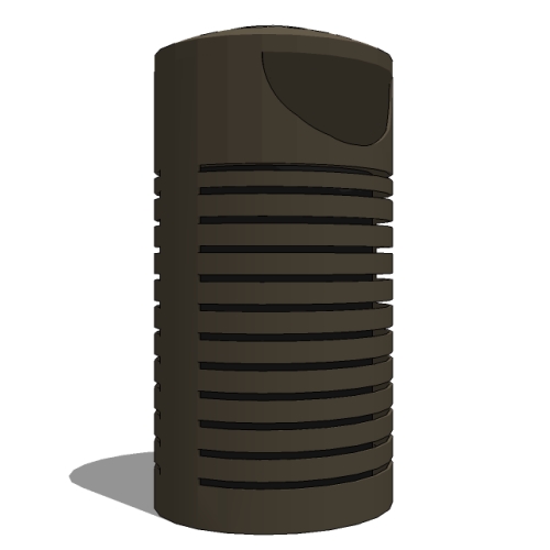 Model CM2-1002: Cambridge Top Opening Receptacle - Space Efficient, 22 Gal., Surface Mount, Ash Top