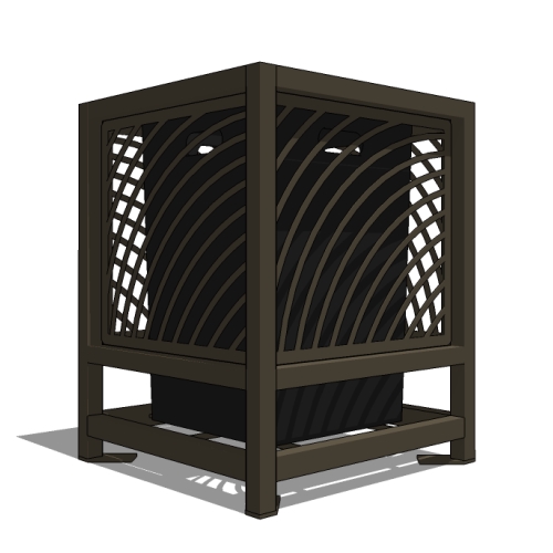 Model JC2-2000: JordanCreek Top Opening Receptacle - Laser Pattern, 36 Gal., Surface Mount, Flat Top