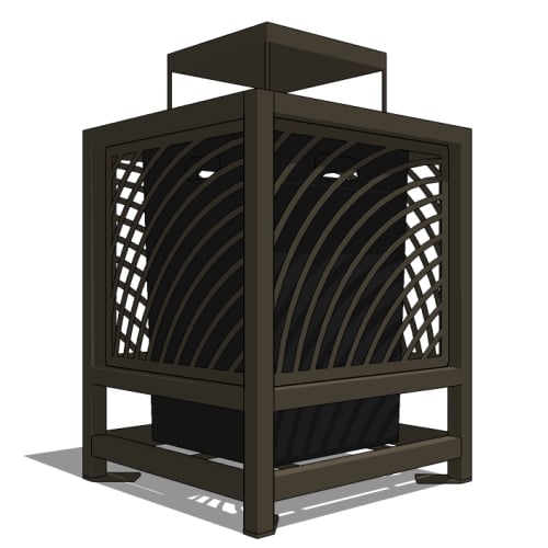 Model JC2-2001: JordanCreek Top Opening Receptacle - Laser Pattern, 36 Gal., Surface Mount, Dome Top
