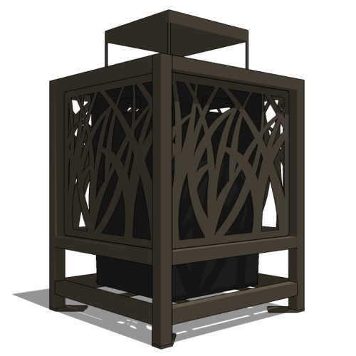 Model TG2-2002: TallGrass Receptacle - 36 Gal. Square, Ash Top