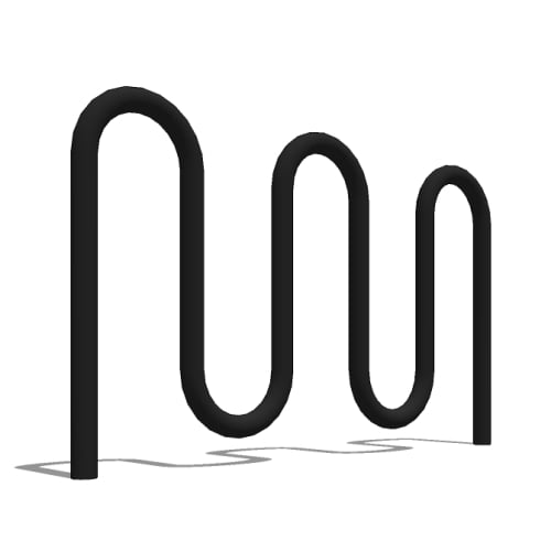 Model EC2-07-EM: Echo, Serpentine Style Bike Rack - Seven Space Rack, Embedded Mount