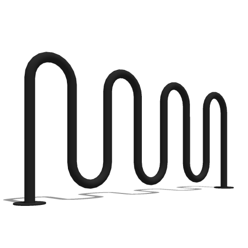 Model EC2-09-SM: Echo, Serpentine Style Bike Rack - Nine Space Rack, Surface Mount