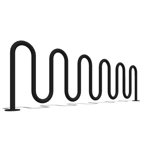 Model EC2-13-SM - Echo, Serpentine Style Bike Rack - Thirteen Space Rack, Surface Mount