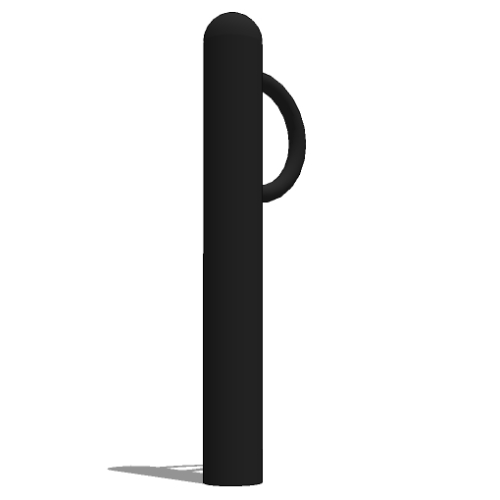 Model BP4-01-EM: BikePost, Bollard Style Bike Rack - One Loop, Embedded Mount