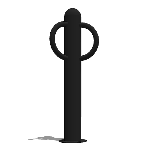Model BP4-03-SM: BikePost, Bollard Style Bike Rack - Three Loop, Surface Mount