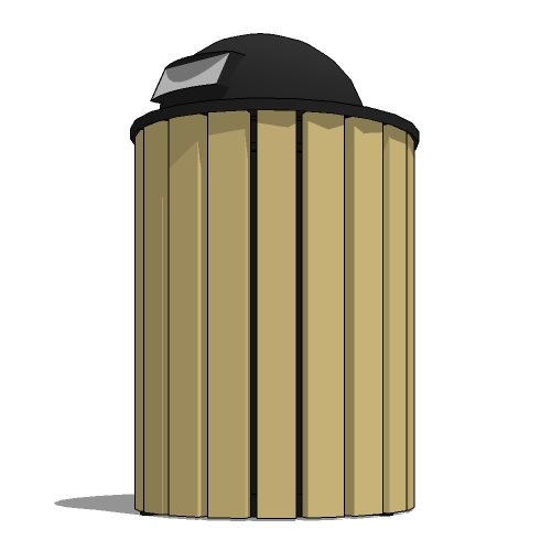 Model AV2-3003: Avondale Top Opening Receptacle - Wood Slat, 36. Gal., Surface Mount Enclosed Top
