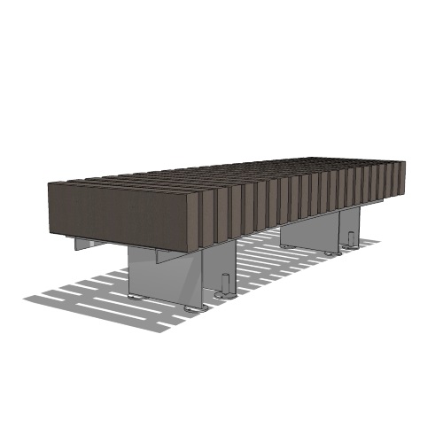 Timber Backless Bench (PS-860-CUR-AL-WD3-79)