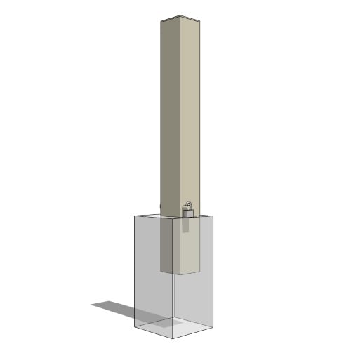 4'' Urban Aluminum Bollard With Locking Pin (PS-85-AL-LP 4 x 4 x 42)