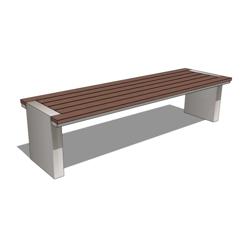 Ridgewood Modular Backless Bench (PS-693M-AL-72-WD3)