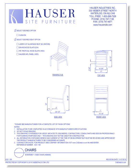 Monterey ll Side Chair (HS6608)