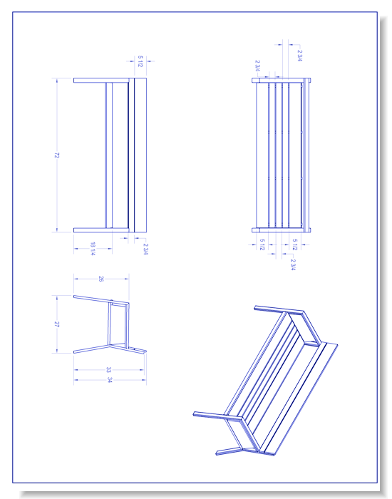 Prairie Bench (PS-850-AL-WD3-WD3-A-WD3)