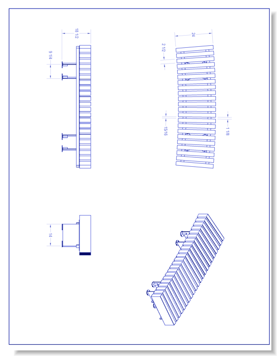 Timber Backless Bench (PS-860-CUR-AL-WD3-79)