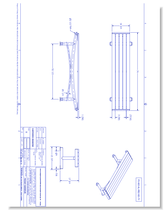 King Mills Arc Backless Bench (PS-683-MB2-BD-74)