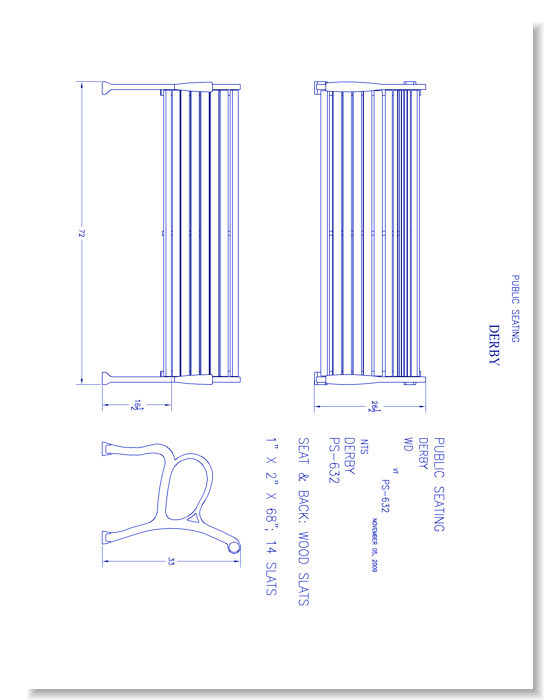 Derby Bench (PS-632-AL-WD3-WD3-A)