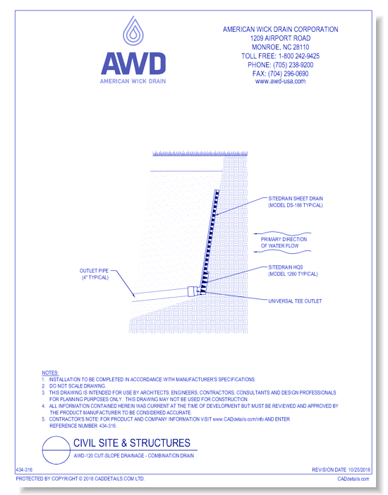 AWD-120	Cut-Slope Drainage - Combination Drain