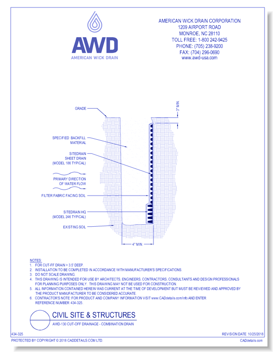 AWD-130	Cut-Off Drainage - Combination Drain