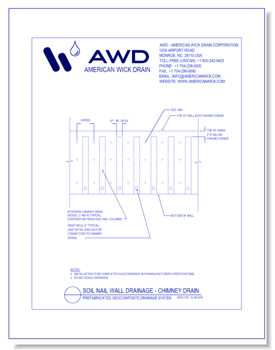 AWD-115	Soil Nail WallDrainage - Chimney Drain