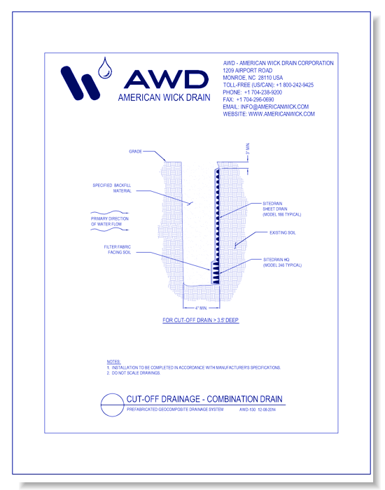 AWD-130	Cut-Off Drainage - Combination Drain