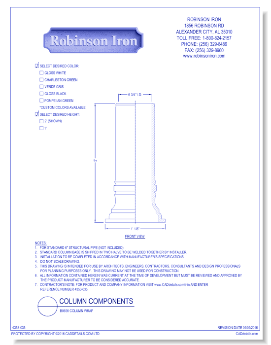 B0656 Column Wrap