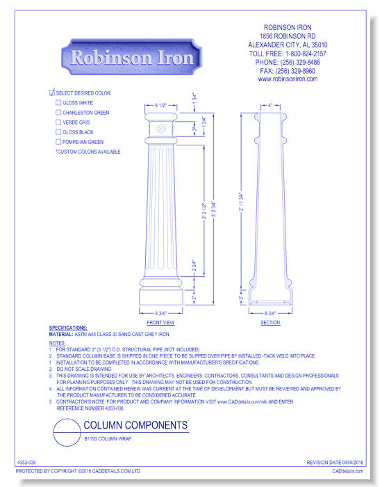 B1193 Column Wrap