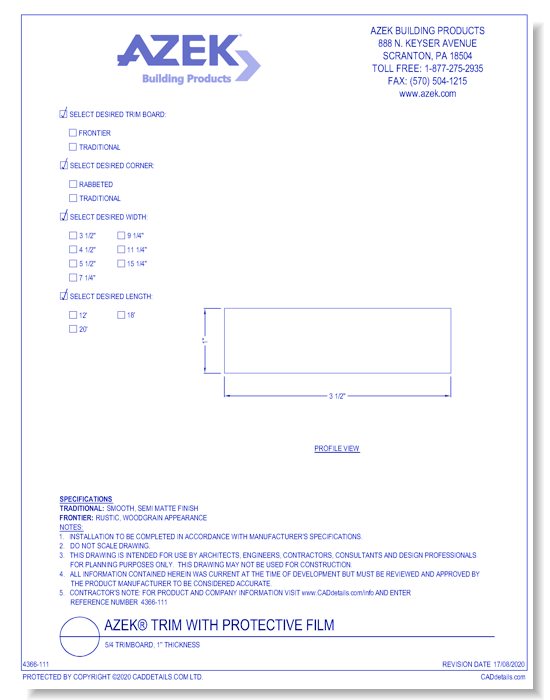 5/4 Trimboard, 1'' Thickness