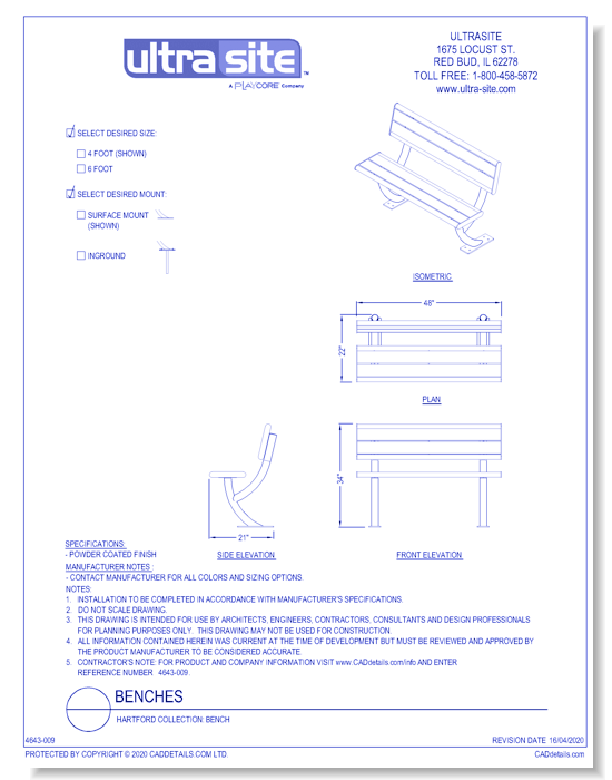 Hartford Collection: Bench