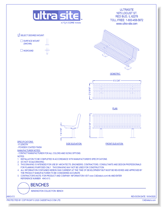 Kensington Collection: Bench