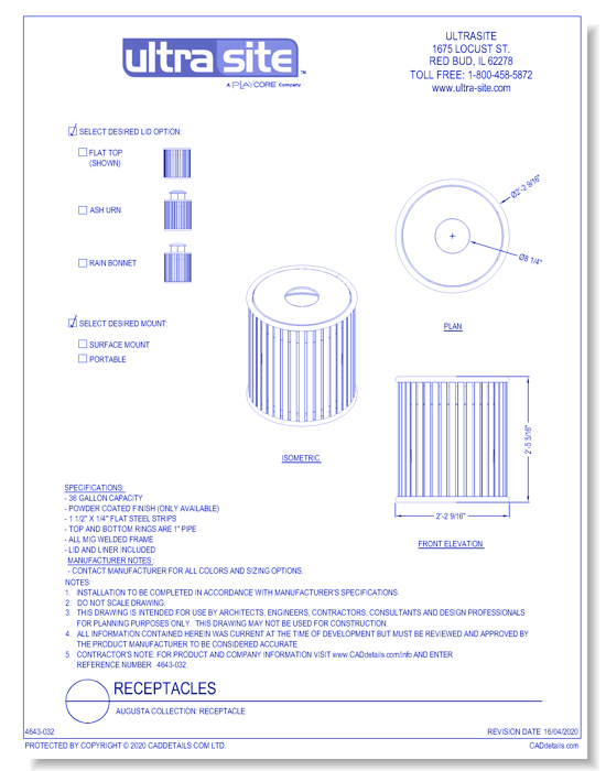 Augusta Collection: Receptacle