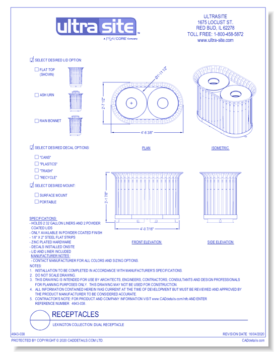 Lexington Collection: Dual Receptacle
