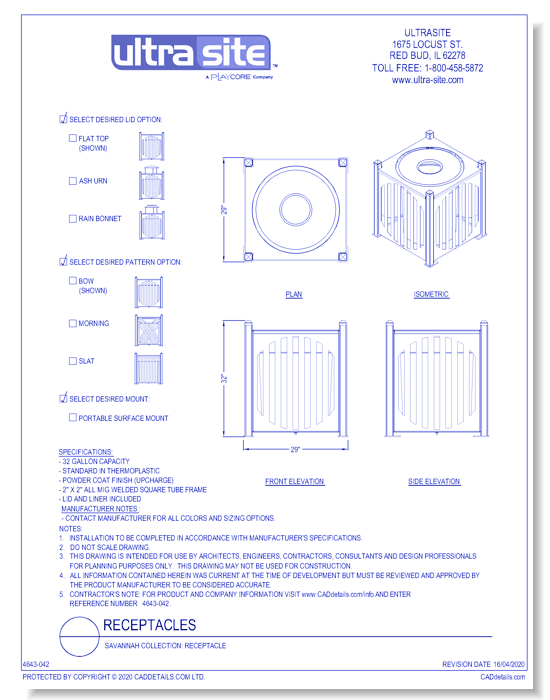 Savannah Collection: Receptacle