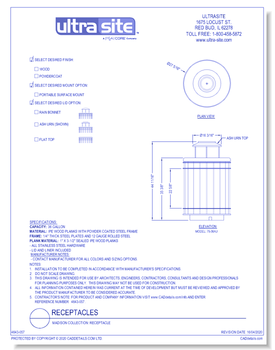 Madison Collection: Receptacle