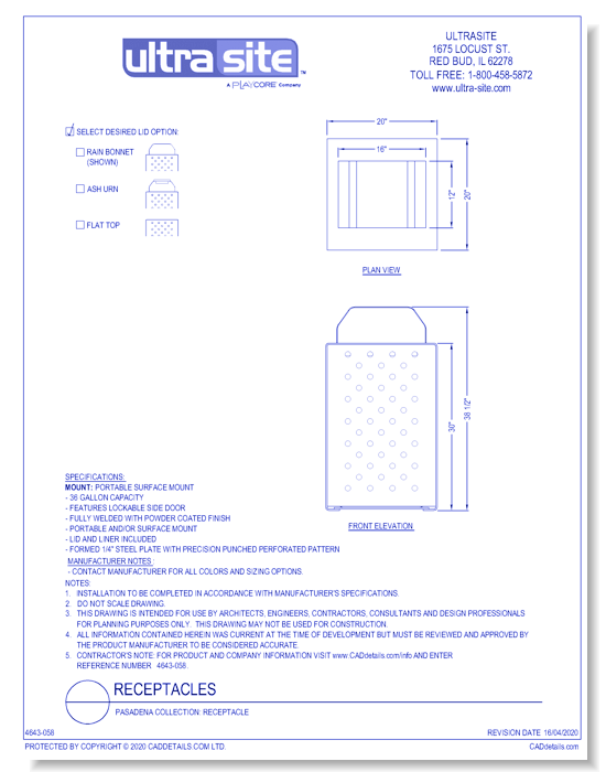 Pasadena Collection: Receptacle