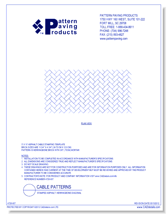 Stamped Asphalt: Herringbone Diagonal