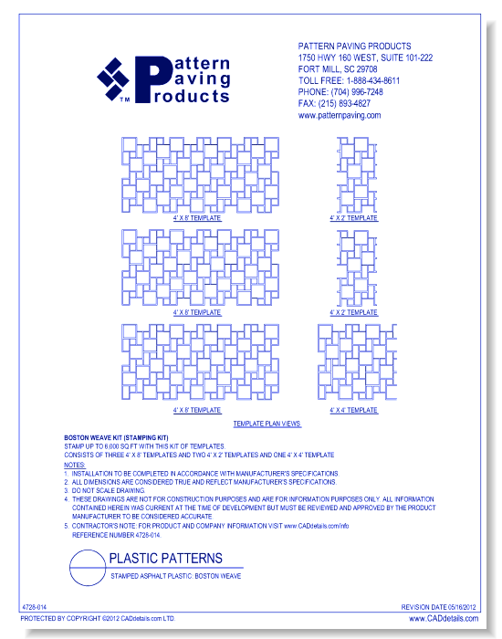 Stamped Asphalt Plastic: Boston Weave