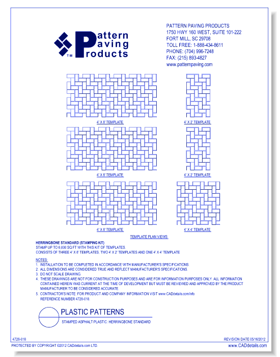 Stamped Asphalt Plastic: Herringbone Standard