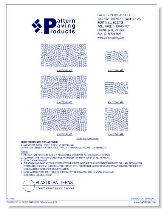 Stamped Asphalt Plastic: Fish Scale
