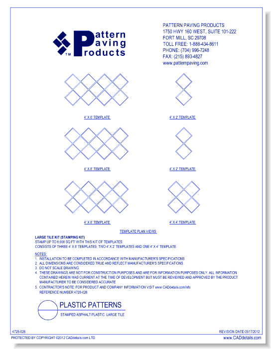 Stamped Asphalt Plastic: Large Tile