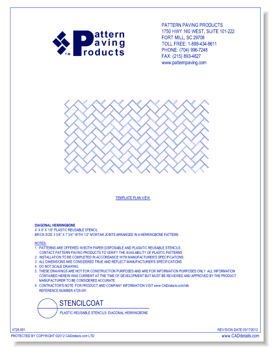 Plastic Reusable Stencils: Diagonal Herringbone