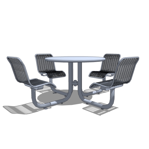 Cunningham™ Courtyard Table with 4 Flat Wire Seats