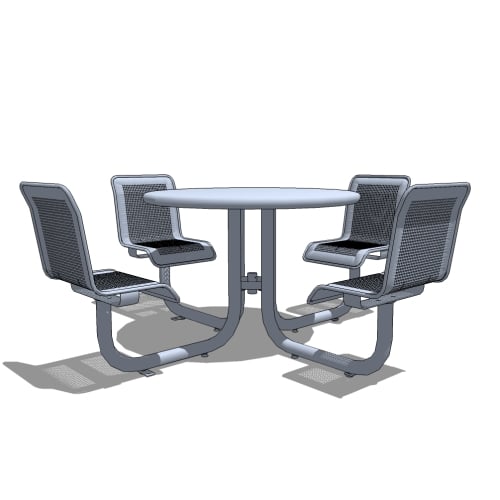 State Street™ Courtyard Table with 4 Backed Seats