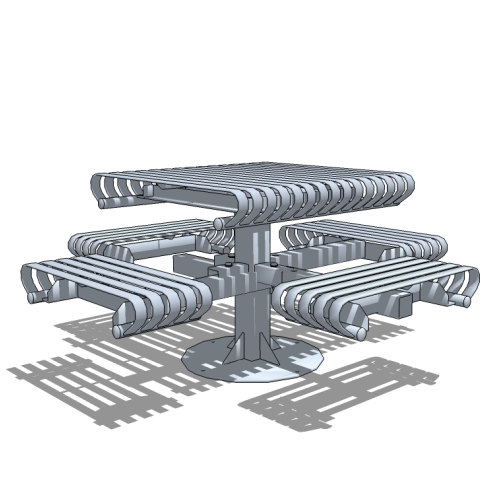 Carnival™ Square Table: 3 Ft. Square, 4 Seats, Pedestal Mount