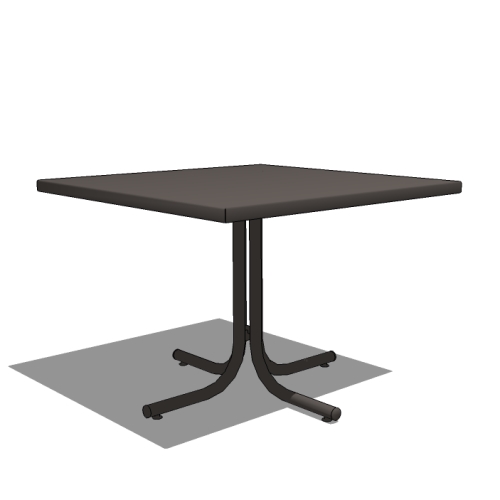 Tube Leg Base Café Table: 36 or 42 In. Square