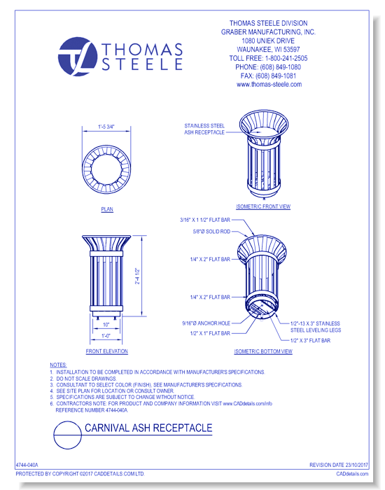 Carnival Ash Receptacle