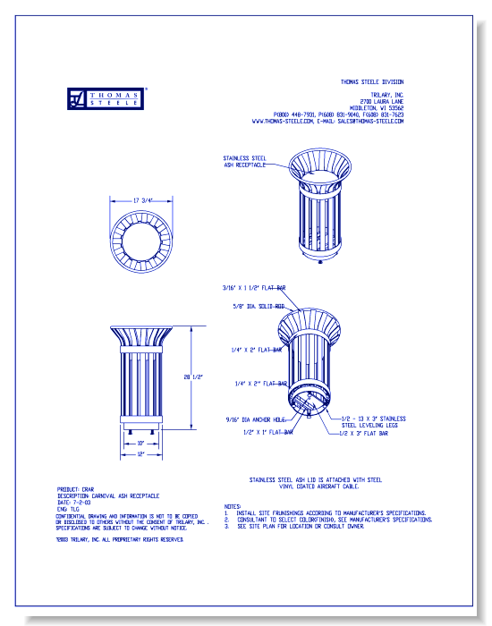 Carnival Ash Receptacle