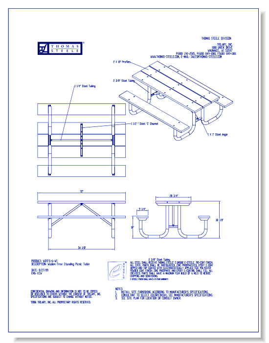 Walden™ Picnic Table (Bent Tubing)