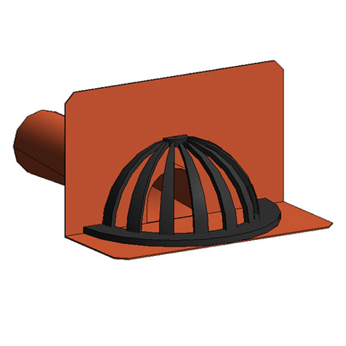 Through-Wall Parapet Drain with Overflow: 2" & 3" Outlets