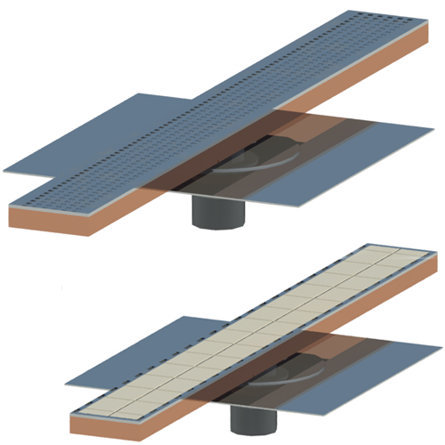 Linear Shower Drain with Copper Drain Body