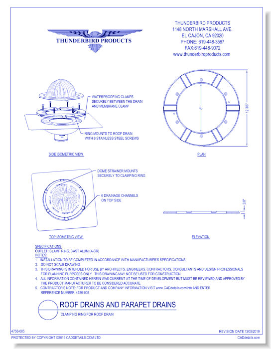 Roof Drain Clamping Ring