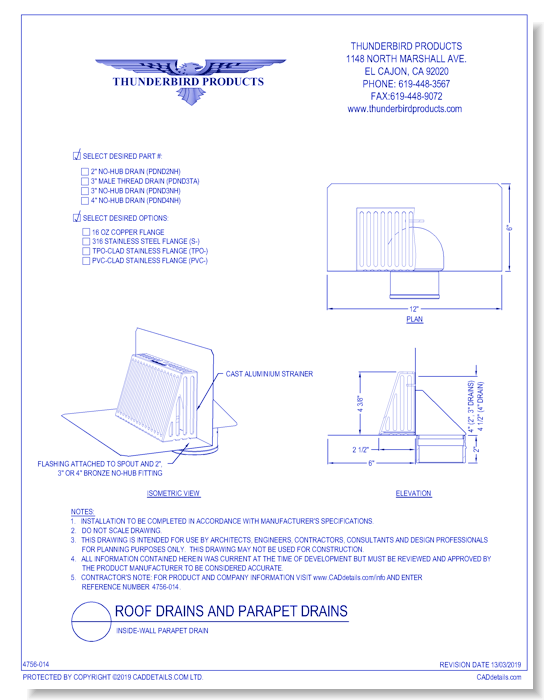 Inside-Wall Parapet Drain