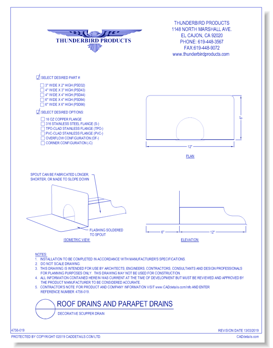 Decorative Roof Scupper